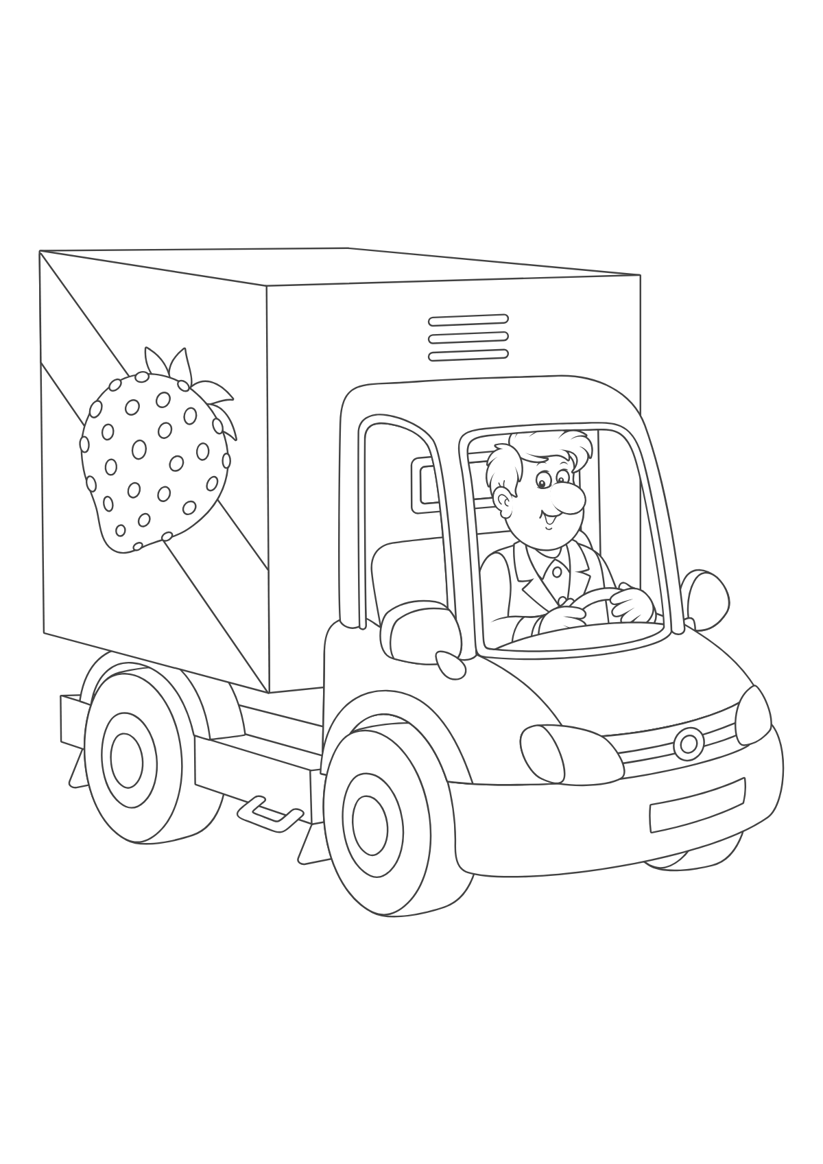 Woodland Truck — printable coloring page